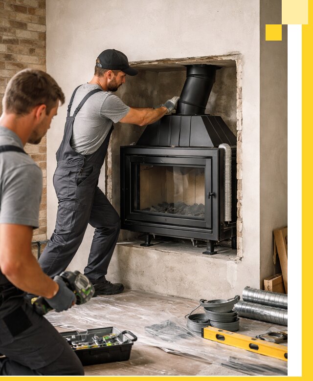 Установка каминных топок в Сестрорецке: монтаж, подключение