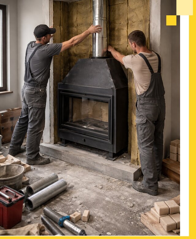 Изготовление и монтаж закрытых каминов в Сестрорецке под ключ