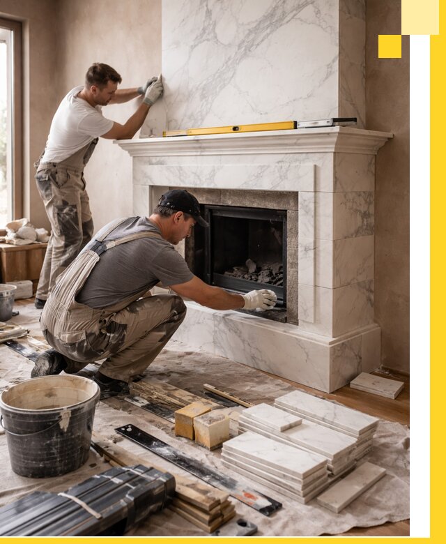 Отделка каминов в Сестрорецке качественные облицовочные работы