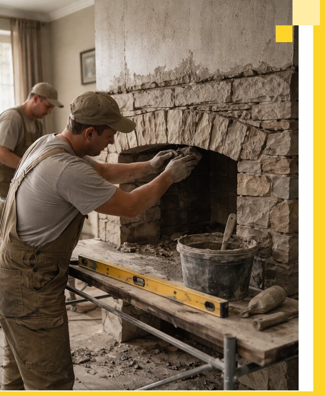 Изготовление каминов под ключ в Сестрорецке, монтаж и отделка