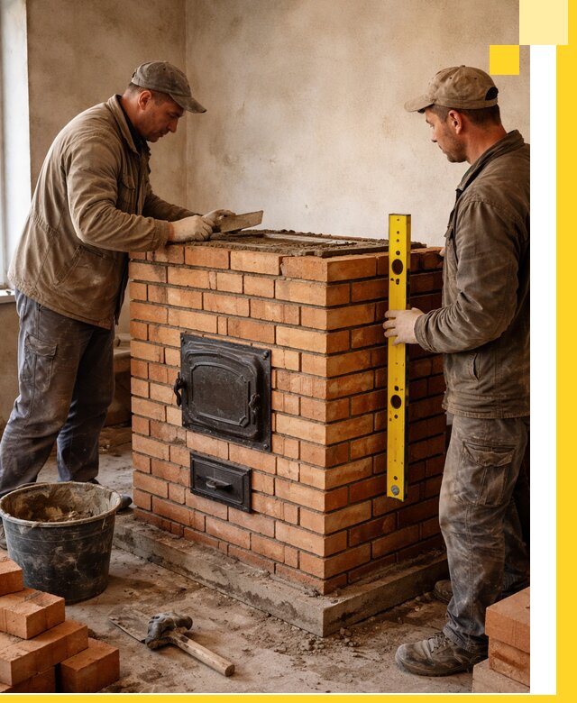 Отопительные печи под ключ в Сестрорецке, установка и сборка