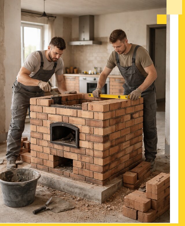 Установка и монтаж печей в частном доме в Сестрорецке под ключ