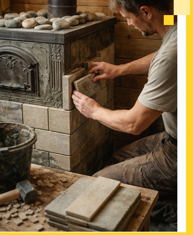 Облицовка банных печей в Сестрорецке профессиональная отделка