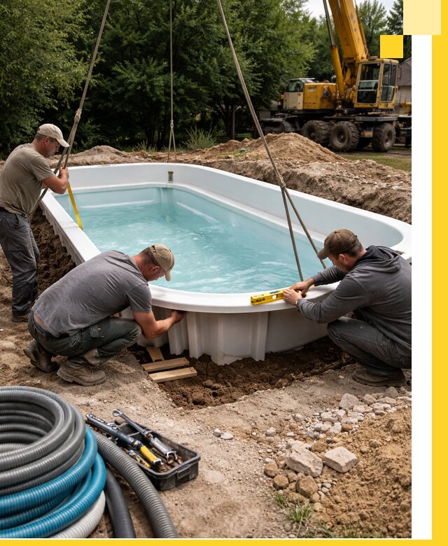 Установка и монтаж композитных бассейнов под ключ в Сестрорецке