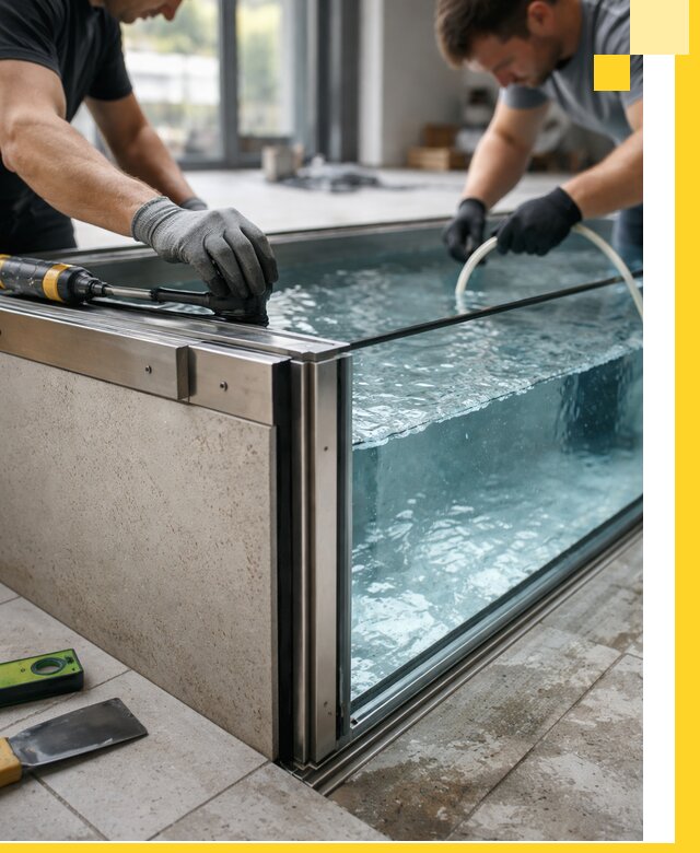 Проектирование и монтаж стеклянных бассейнов в Сестрорецке