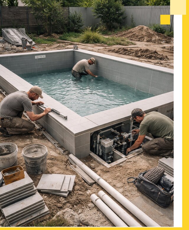 Строительство и монтаж бассейнов для дачи под ключ в Сестрорецке