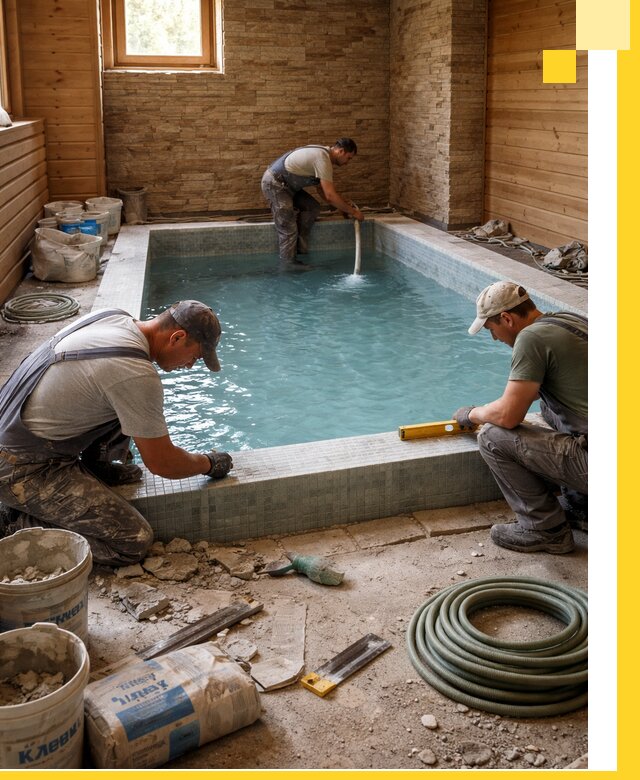 Проектирование и строительство бассейнов для бани в Сестрорецке