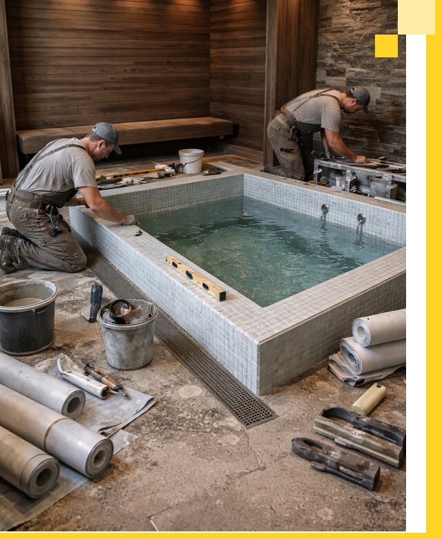 Установка и строительство бассейнов для сауны в Сестрорецке