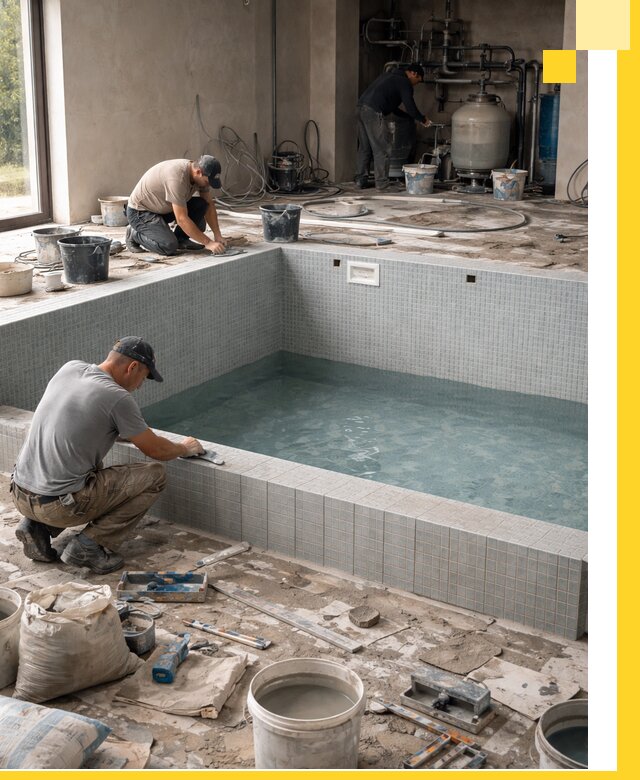 Строительство и монтаж бассейнов в помещении в Сестрорецке