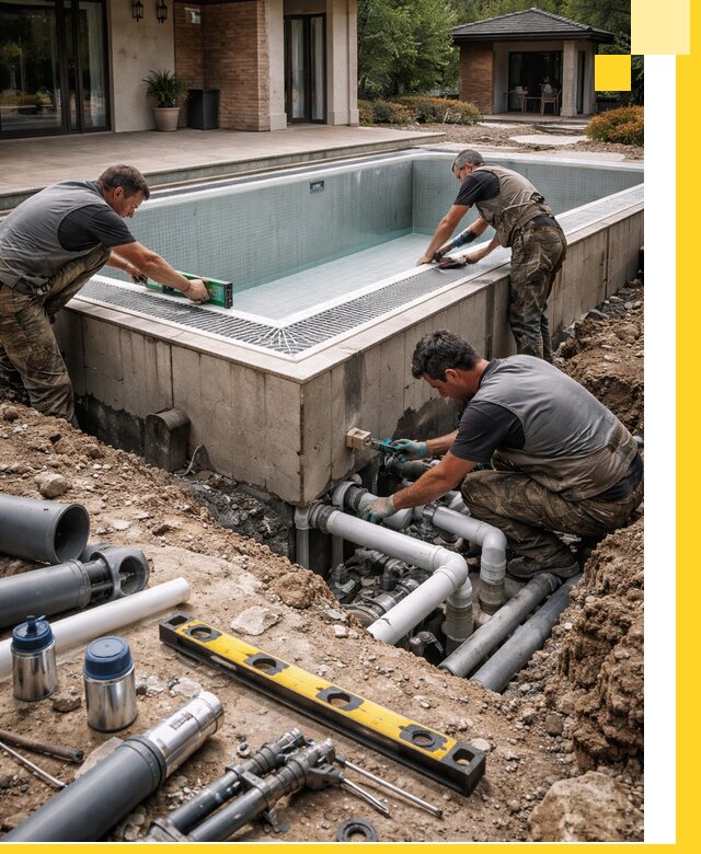 Строительство переливных бассейнов в Сестрорецке под ключ