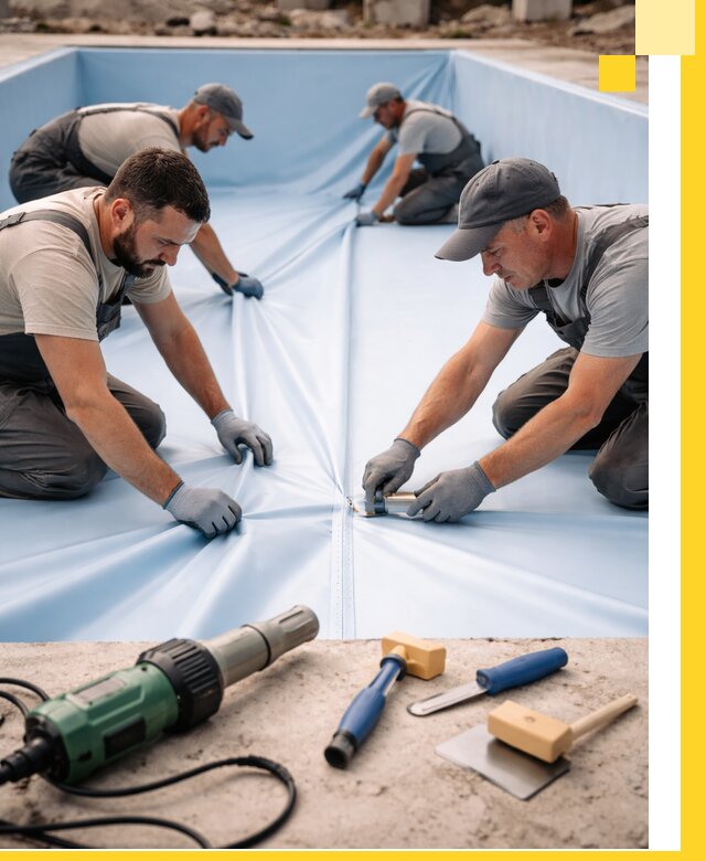 ПВХ пленка для бассейнов с монтажом и гарантией в Сестрорецке