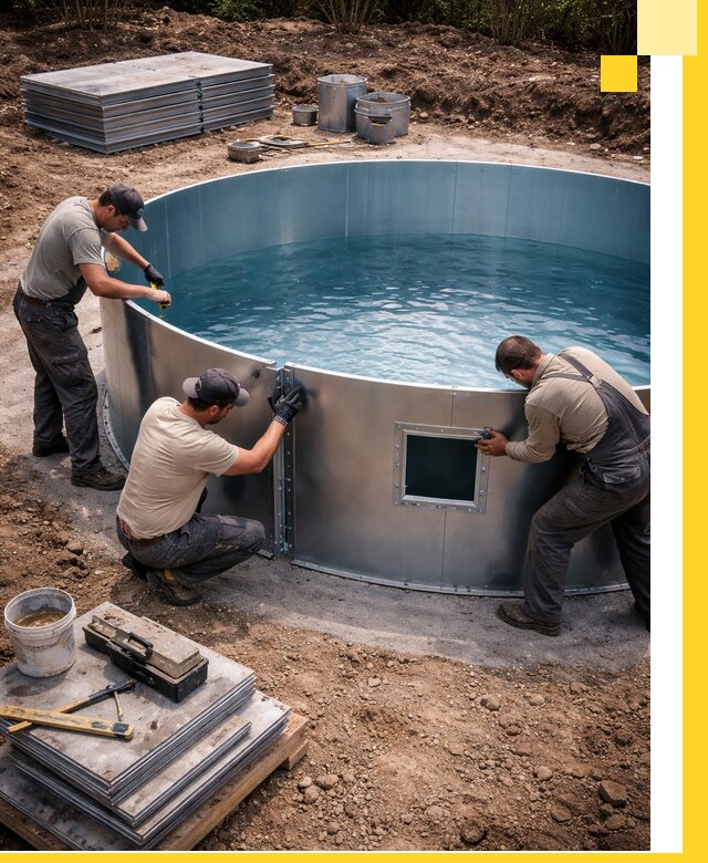 Круглые бассейны под ключ в Сестрорецке проектирование и монтаж