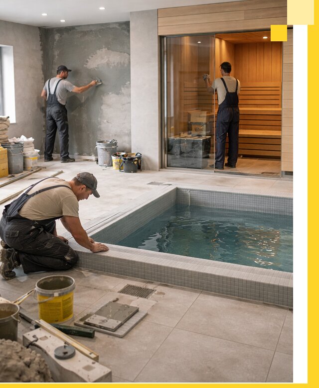 Проектирование и строительство сауны с бассейном в Сестрорецке