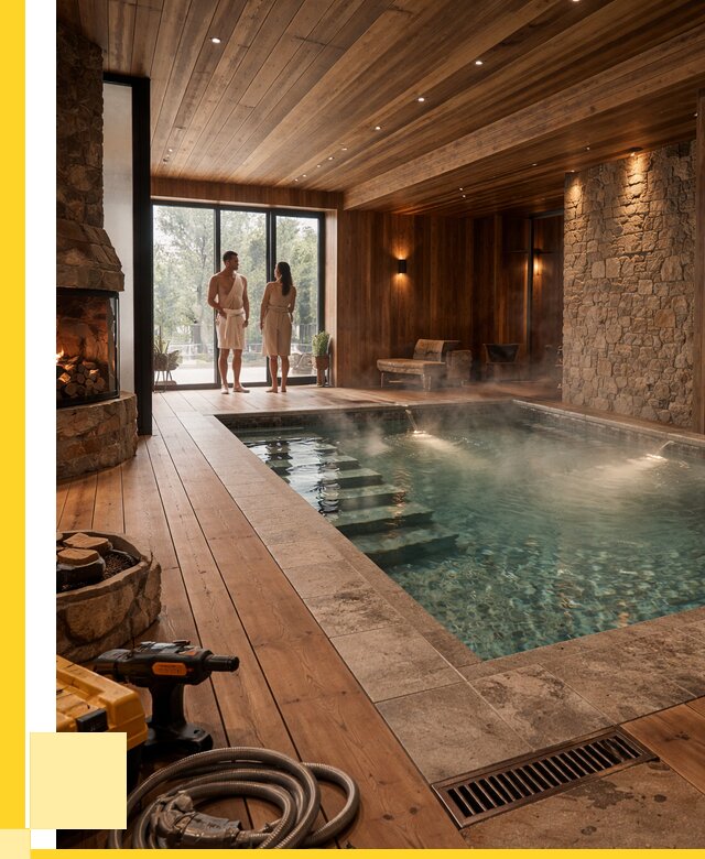 Проекты бань с бассейном под ключ в Сестрорецке от 76868 р., ЭриданСст