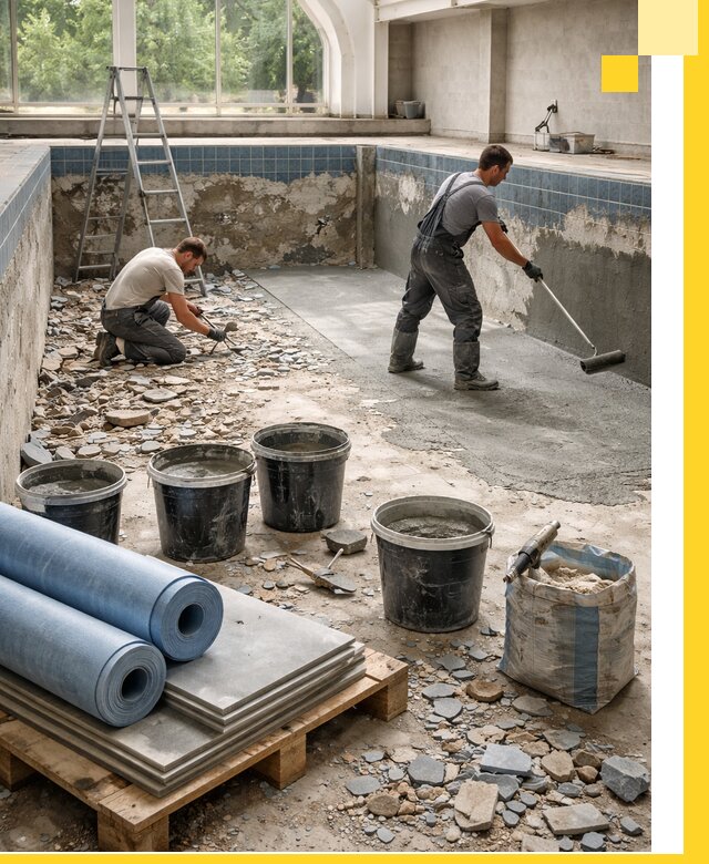 Реконструкция бассейнов в Сестрорецке: ремонт, гидроизоляция