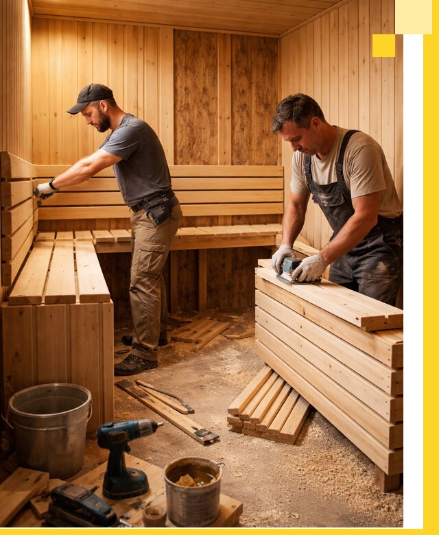Профессиональный комплексный ремонт саун под ключ в Сестрорецке