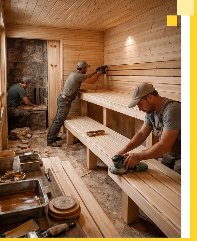 Профессиональная отделка бань в Сестрорецке под ключ, с гарантией