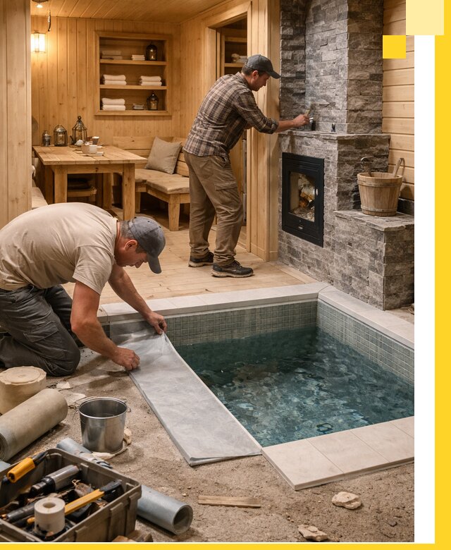 Строительство бань с комнатой отдыха под ключ в Сестрорецке