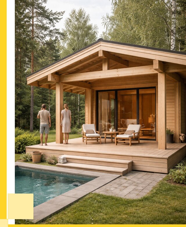 Бани с террасой под ключ в Сестрорецке от 614940 р. | ЭриданСст