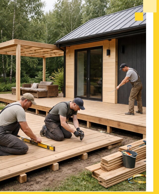 Строительство бань с террасой и бассейном под ключ в Сестрорецке