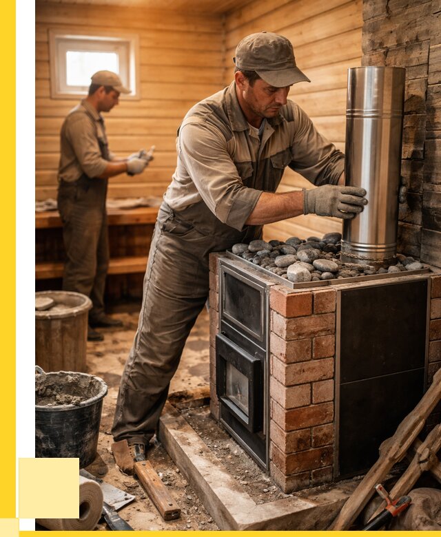 Монтаж печи в бане под ключ в Сестрорецке от 20498 р. | ЭриданСст