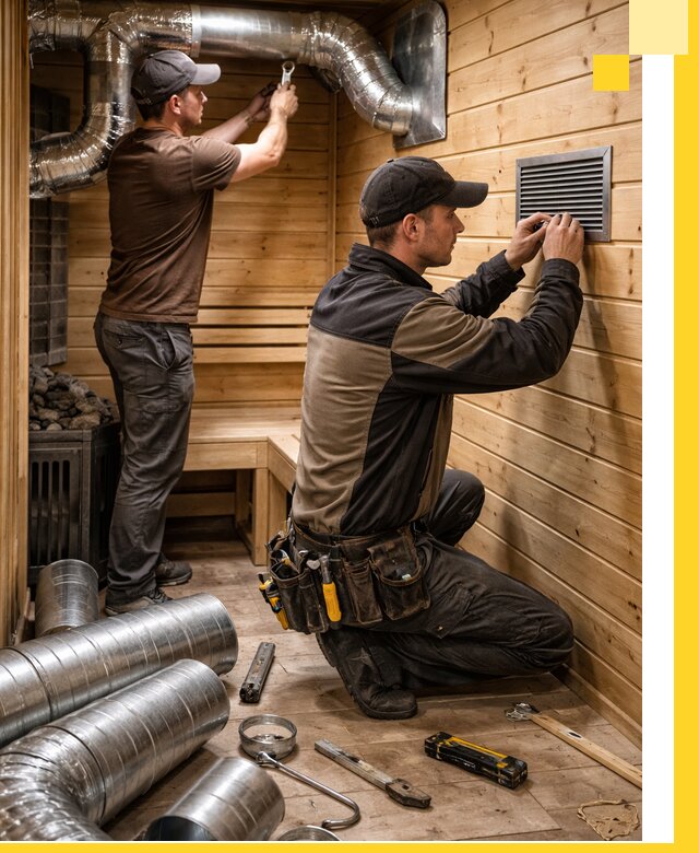 Проектирование и монтаж вентиляции бани в Сестрорецке под ключ