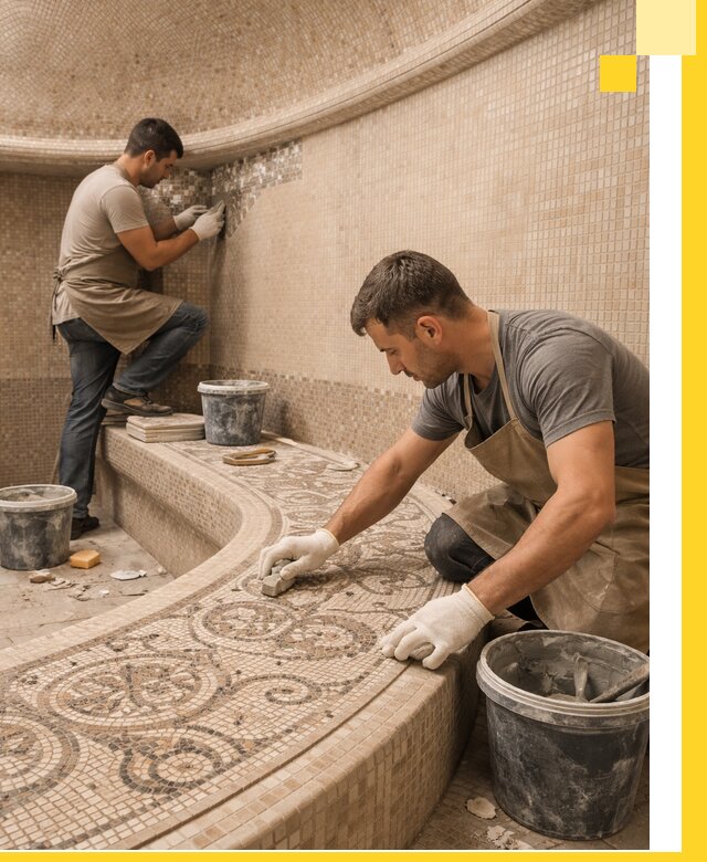 Плитка для хамама в Сестрорецке, укладка, подбор и поставка